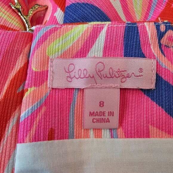 Lilly Pulitzer Reef Retreat Skirt with Shorts, Metal Coral Zipper Pull - Picture 3 of 12